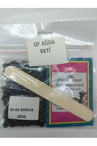 Boncuk Ağda Set Siyah