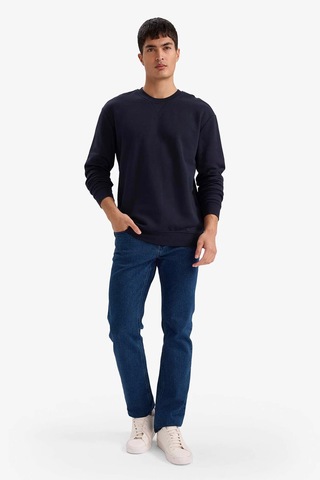 Defacto %100 Pamuk Basic Sweatshirt E8339AX26SP Lacivert