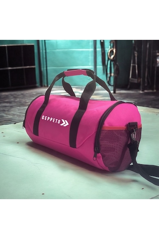 My Geppeto Bag Unisex Fitness Silindir Spor Çantası Pembe