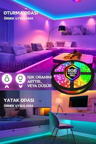 1 Metre Rgb Şerit Led Kumandalı Tak Çalıştır Set