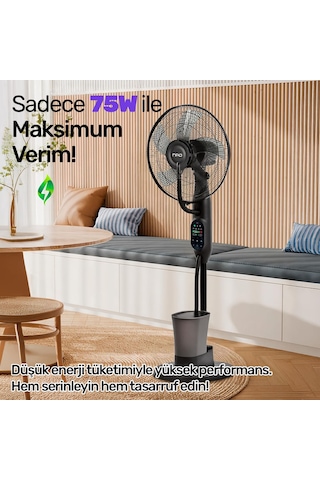 Npo N01 Buz Eklenebilir Ultrasonik Buharlı Zaman Ayarlı 3 Kademli Sessiz 75w Akıllı Vantilatör