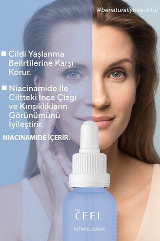 The Ceel Kırışıklık ve Yaşlanma Karşıtı Aydınlatıcı Retinol Serum Ascorbıc Acıd, %1 Retinol & Ceramides 30 ml