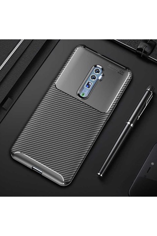 Oppo Reno 10X Zoom Kılıf Zore Negro Silikon Kapak-Siyah