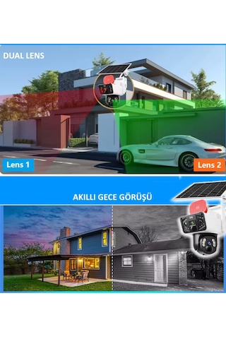 Solar3915 4g Güneş Enerjili Dual Lens 360 Görüş 128gb Beyaz