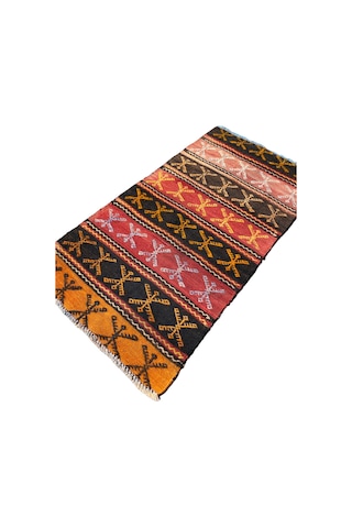 El Dokuması Kök Boya Cicim Kilimi 57x110 Renkli %100 Yün Kilim