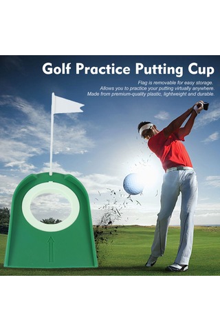 Qingmipy Plastik Golf Putt Egzersiz Tabağı: Kesinlik Artırıcı İç Çember Ve Çıkarılabilir Bayrak İle Her Yerde Uygulama Yeşil