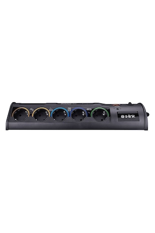 S-lınk Prz01 Prizhive 3m 1860 Joule 1.5mm 1 Usb 1 Typec 2.1a/5v 16a 250v 3680w 10'lu Akım Korumalı Priz Siyah