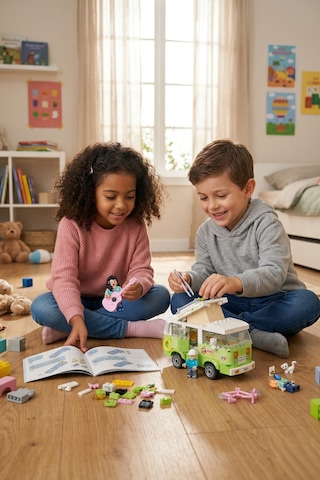 Ogi Mogi Toys Eğitici Bloklar Işıklı Yeşil Karavan 304 Parça, Yapı Seti