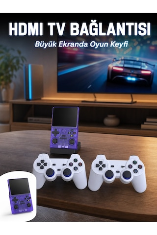Mey İthalat Retro Oyun Konsolu 2 Kablosuz Oyun Kolu Ve Ips Ekranlı