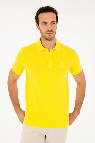 U.S. Polo Assn. Erkek Slim Fit Polo Yaka Sarı Basic Tişört 50294207-VR044