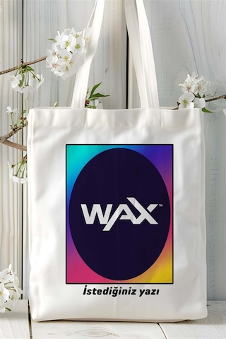Art Hediye Wax Baskılı Bez Çanta Omuz Çantası Kişiye Özel Desen 1 Çok Renkli