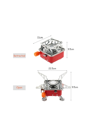 Tenfowee Dış Mekan Çevrilir Gaz Sobası - 2800w Güç, Piyoelektrik Ateşleme, Çelik Malzeme, Taşınabilir Kamping Stüdyosu Gümüş
