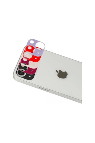 Mey İthalat Apple iPhone Uyumlu , 13 Rainbow Kamera Lens Koruma Cam - Rose Gold