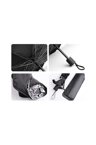 Araba İçin Katlanır Ön Cam Şemsiye Güneşlik 140 x 126 x 80 CM Gümüş