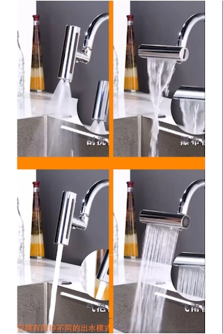 Krom 4 Fonksiyonlu Premium Çevirmeli Robotik Batarya Musluk Ucu