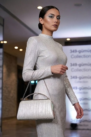 Varol Çanta Varol 349 Diamond Lazer Kadın Abiye Çanta Gümüş