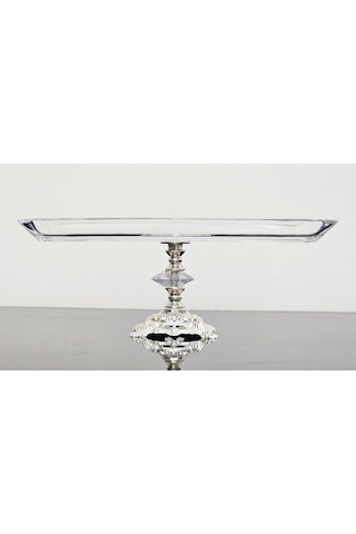 Atabey Home Gümüş Döküm Ayaklı Paşabahçe Kayık Servis Tabağı