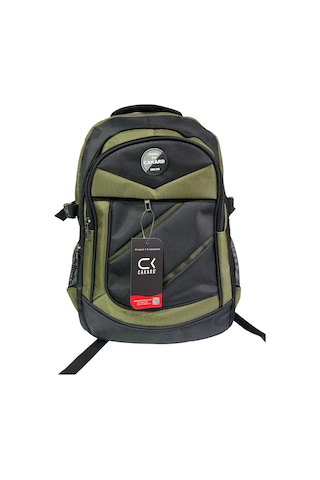 Büyük Su Geçirmeyen Kalın Kumaş Ortopedik Üç Bölmeli Okul Gezi Seyahat Kamp Sırt Çantası 32cmx47cm Haki