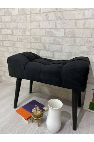 puf , siyah ,puf  ahşap  ayak çima dikiş spor modern tasarım şık