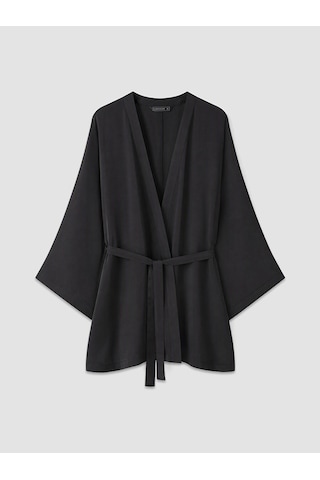 Lcw Dream Siyah Kuşaklı Oversize Kadın Sabahlık