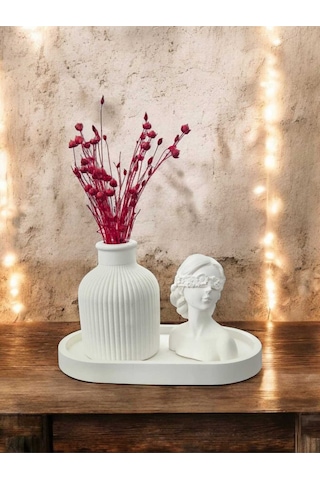 Bernami Mumluk Şamdanpinterest Kadın Figürlü Vazo Seti & Dekoratif Obje & Tabak & Roller Vazo Diğer
