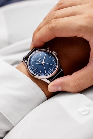 Vulcain Cricket President 39mm Blue Sapphire Caseback Ban248 Limitli Üretim Mekanik Alarm Erkek Kol Metalik