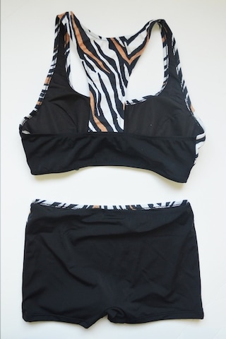 Beria Kadın Kaplan Desenli Şortlu Bikini Takımı Kahverengi