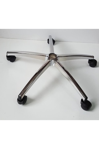 Kamusalmarket Oyuncu Koltuğu Krom Yıldız Ayak Çap 70 Cm Tekerlekli 150 Kg