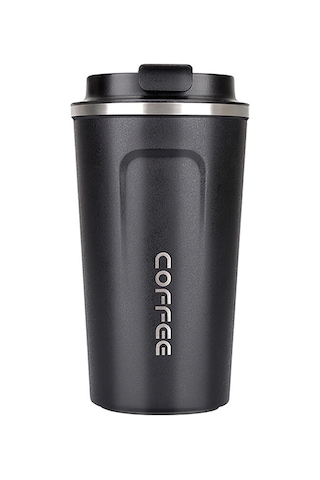 Hallow Paslanmaz Çelik Vakumlu Yalıtımlı Taşınabilir Termos Bardak Siyah