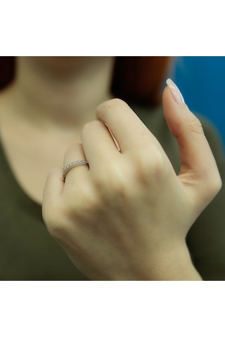 Lova 0,16 Karat Pırlanta Yarımtur Yüzük - 1030149