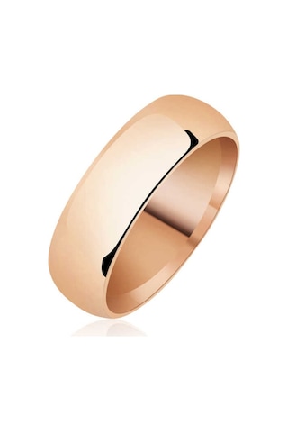6 Mm Düz Bombeli Rose Gümüş Alyans (551177609)