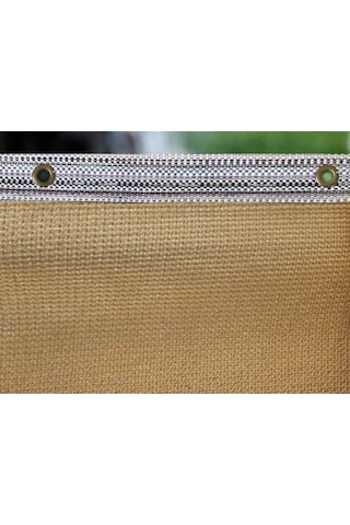 Morilu Çit Filesi - Gölgelik File - 95'Lik Şeritli Halkalı - Krem - Gölgelik Tente - Araba Güneşlik - Çit Örtüsü