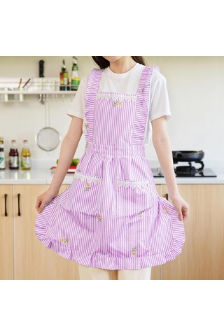 Kadınlar İçin Cepli Komik Önlükler, Mutfak Pişirme Izgara Barbekü C Pembe/çizgili, Diğer