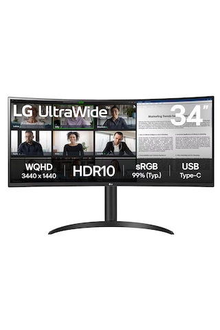 LG UltraWide 34WR55QK-B 34" 5 MS WQHD Curved 100 Hz Monitör