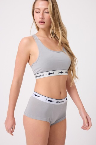 Athleshorts Yüksek Bel Kadın Kısa Boxer Şort-3264 Gri