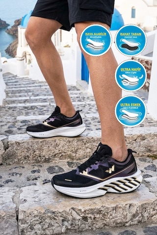 Walkway Siyah-altın Hafif Esnek Erkek Koşu Yürüyüş Ve Spor Ayakkabı Space M Siyah - Altın