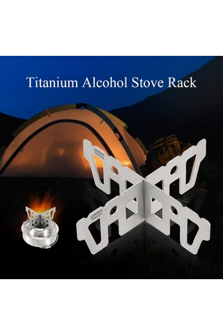 Lemestar Titanyum Çapraz Tutuculu Çadır Ateşi, Çok Yakıt Desteği Ahşap, Katı Yakıt, Alkol , Hafif Ve Kompakt, Kamp/faaliyetler İçin Optimal Isı Verimi Gümüş