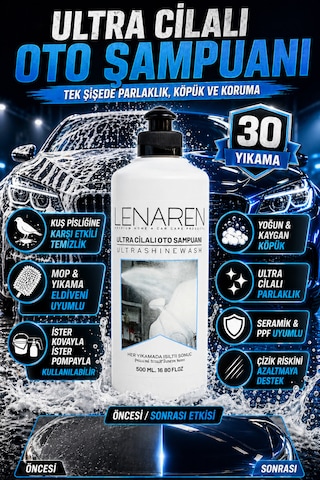 Ultra Shinewash Ultra Cilalı Oto Şampuanı 500 Ml Seramik & Ppf Uyumlu