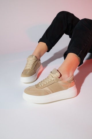 Luvishoes Jose Bej Denim Kadın Spor Sneaker Bej