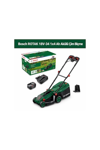 Bosch Rotak 18V-34 1x4AH Akülü Çim Biçme Makinesi - 06008B9N00