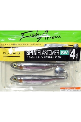 Fish Arrow Flash J Spin Elastomer Sw 10cm 4'' 104 Anchovy Silver Silikon Balık 3 Adet