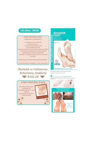 Ölü Deri Ve Çatlaklar Için Soyulabilen Ayak Peeling Maskesi 50ml Wonder Foot Peeling Mask 5x