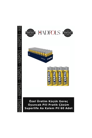 Özel Üretim Küçük Gereç Oyuncak Pili Pratik Çözüm Superlife Aa Kalem Pil 60 Adet