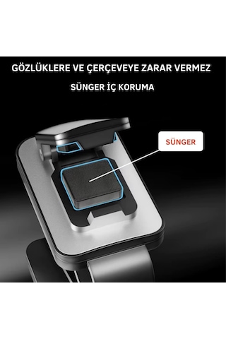 Coofbe Klipsli 180 Araç İçi Gözlük Tutucu Kart Tutucu Mandallı Süngerli Oto Araç Gözlük Tutacagi 01