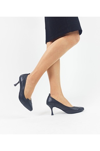 Hakiki Deri Siyah İnce Topuk Kadın Stiletto Siyah