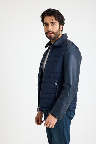 Franko Armondi Klasik Erkek Deri Ceket E54-kd-2905-24145 Lacivert