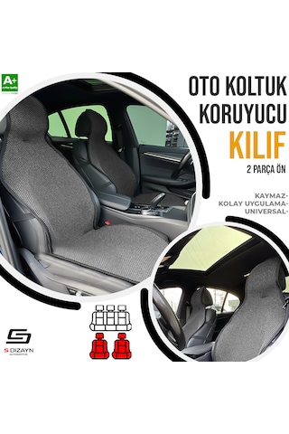 S-dizayn Oto Koltuk Koruyucu Kılıf Füme Universal 2 Parça Ön A+
