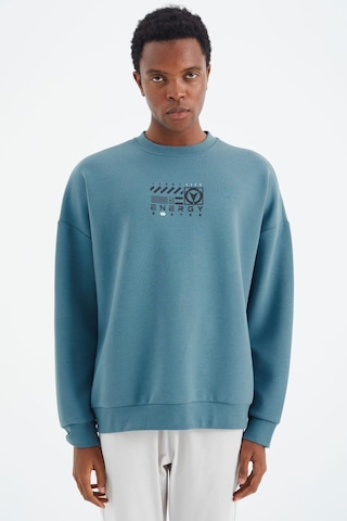Tommy Life Tommy Lıfe Orman Yeşili O Yaka Baskı Detaylı Rahat Kalıp Erkek Swetshirt - 88284 T14er-88284 001