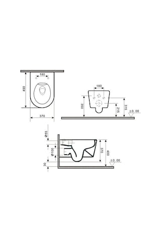 Et-501M5 Siyah Mermer Desenli Klozet
