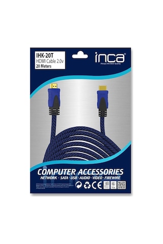 Inca Ihk-20t 2.0 20mt Altın Uç Hdmı Kablo 18 Gbps 4k& 2k & Full Hd Kdo